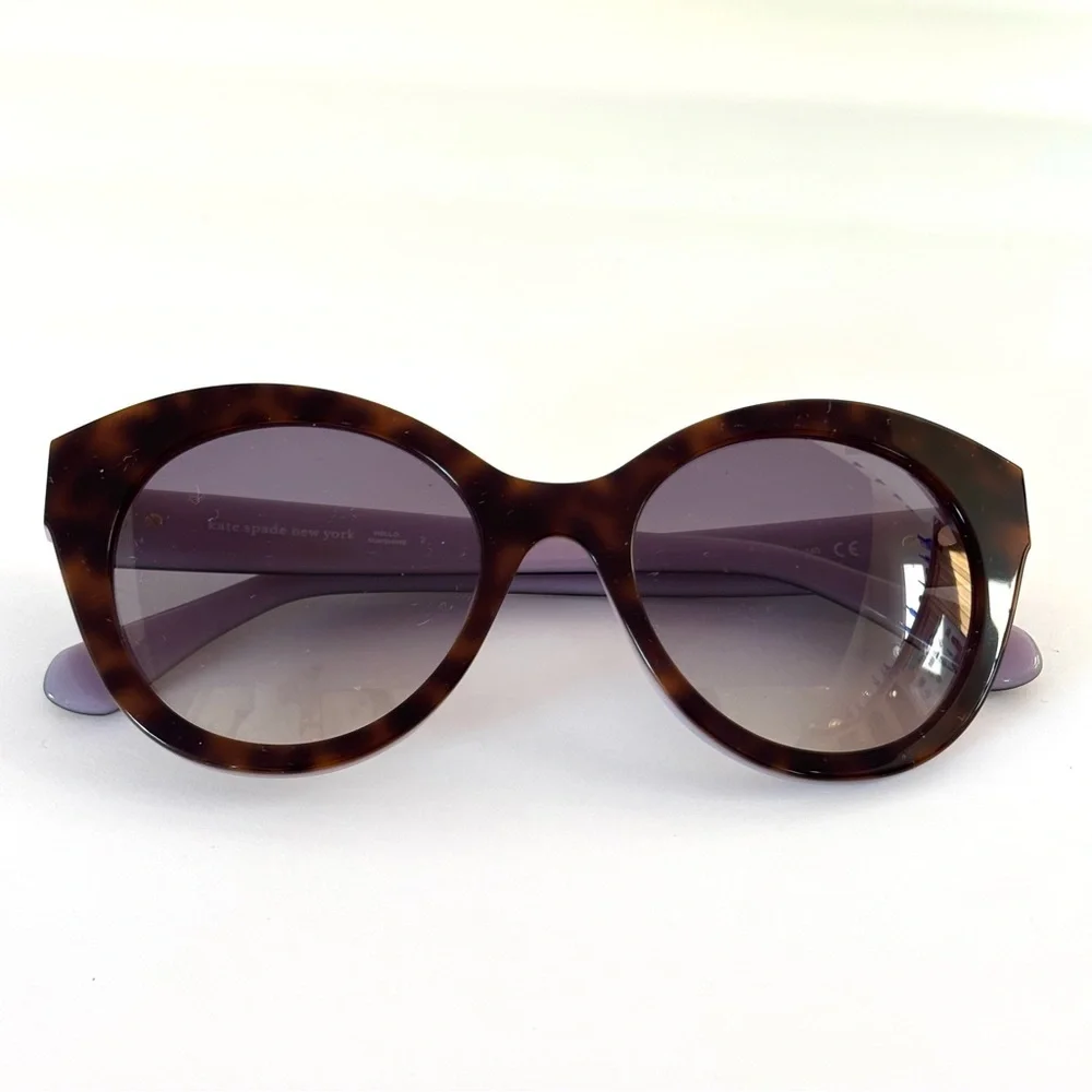 Kate Spade Karleigh/S 51mm Cat Eye Tortoise Sunglasses Havana/Plum New with case